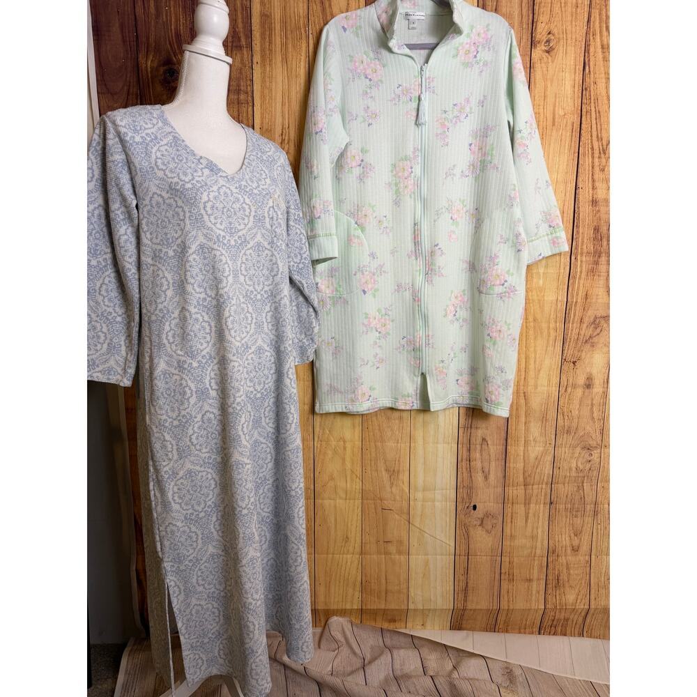 Miss Elaine Bundle Traditional Nightgown Dress House Coat Size Med